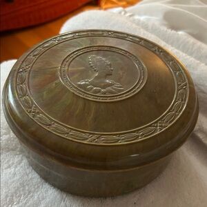 Vintage Hemco Celluloid Decorative Box with Cameo Design